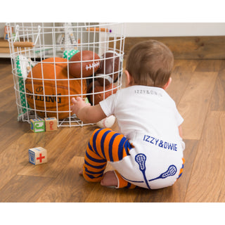 Orange and Blue Lacrosse 6-12 Months Baby Leggings