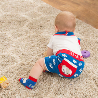 Red and Blue Puppy 6-12 Months Baby Shorts