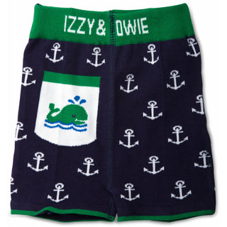 Blue and Green Whale 12-24 Months Baby Shorts