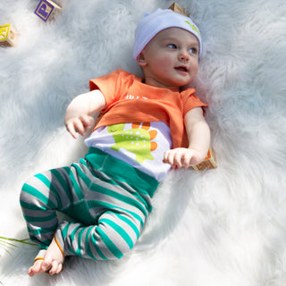 Orange Dino 6-12 Months Shw-onesie
