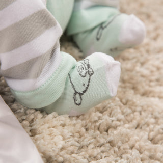 Soft Green Bear 0-3 Months Socks