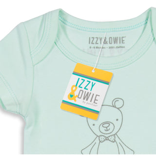 Soft Green Bear 0-6 Months Onesie
