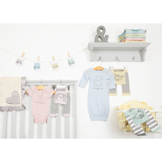 Soft Yellow Deer 0-3 Months Gown with Mitten Cuffs