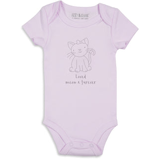 Soft Lavender Kitty 0-6 Months Onesie