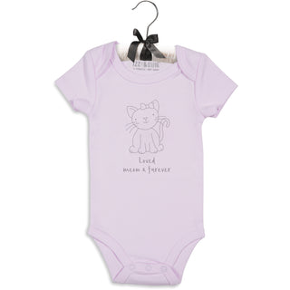 Soft Lavender Kitty 0-6 Months Onesie