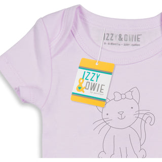 Soft Lavender Kitty 0-6 Months Onesie