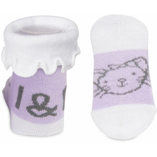 Soft Lavender Kitty 0-3 Months Socks