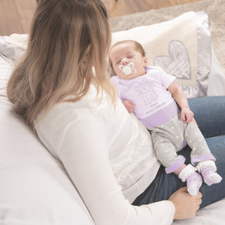 Soft Lavender Kitty 0-3 Months Socks