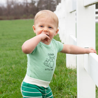 Fox 6-12 Months Green Onesie