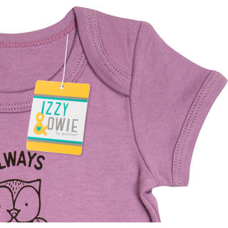 Owl 6-12 Months Plum Onesie