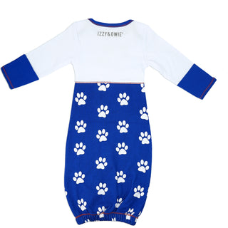 Pawprint Puppy 0-3 Months Gown with Mitten Cuffs