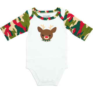 Christmas Camo Reindeer 12-24 Months 3/4 Sleeve Bodysuit