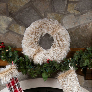 Cream Faux Fur 19" Wreath