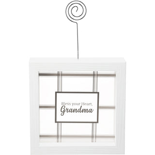 Grandma 5" Framed Glass Plaque with Photo Clip