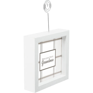 Grandma 5" Framed Glass Plaque with Photo Clip