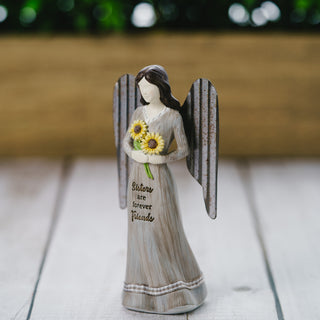Sister 5" Angel Holding Sunflowers