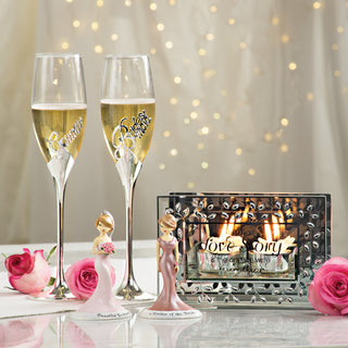 Groomsman 8 oz Champagne Flute with Zinc Stem