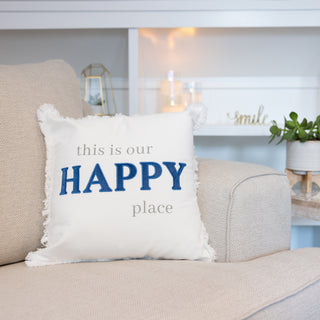Happy Place 18" Throw Pillow Cover