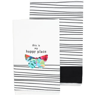 Happy Place Tea Towel Gift Set (2 - 19.75" x 27.5")