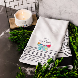 Happy Place Tea Towel Gift Set (2 - 19.75" x 27.5")
