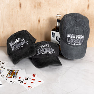 Beer Pong Dark Gray Washed Cotton Twill Hat