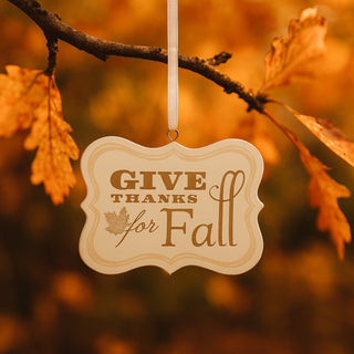 Give Thanks for Fall 2.75" x 2.25" Hanging Plaque