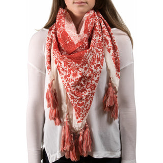Vanessa Floral Cotton Scarf 40"x40" Fuchsia Scarf