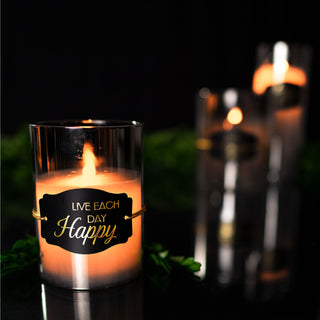 Happy 5" Smoke Luster Realistic Flame Candle