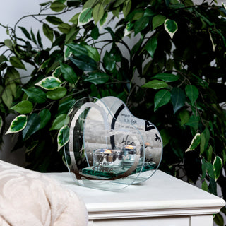 Heaven in our Home 5.5" x 5.25" Mirrored Glass Candle Holder