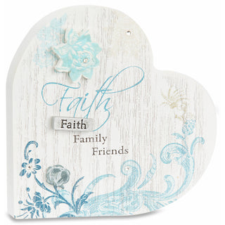 Faith Family Freind (FC) 3" x 3" Heart Plaque