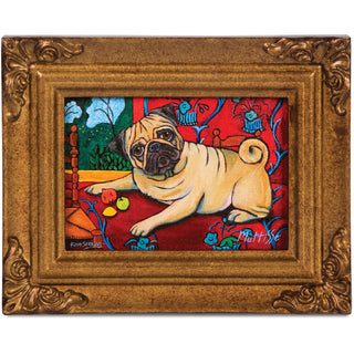 Pug Muttisse - 3.5" x 5" Framed Canvas