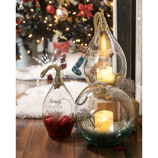 Wonderful 15.5" Gold Beaded Glass Lantern