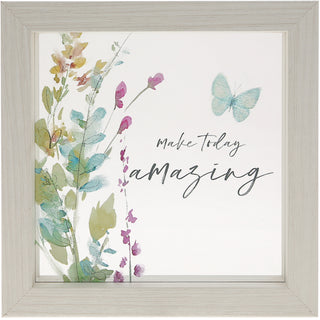 Amazing 5" x 5" Framed Glass Plaque