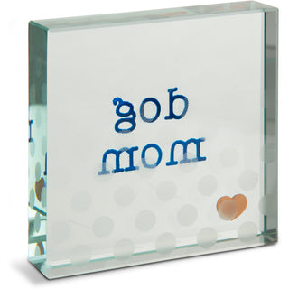 Dog Mom 3" x 3" Glass Plaque