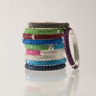 Light Blue & Green Bracelet 2.64" Crystal Bangle Bracelet