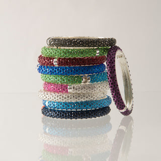 Light Blue & Green Bracelet 2.64" Crystal Bangle Bracelet