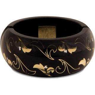 Black Scroll Resin Bangle Bracelet