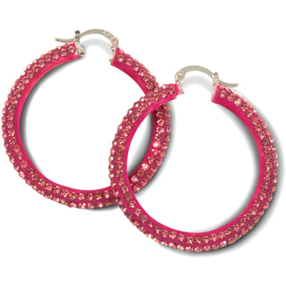 Light Blue Crystal Crystal Hoop Earrings