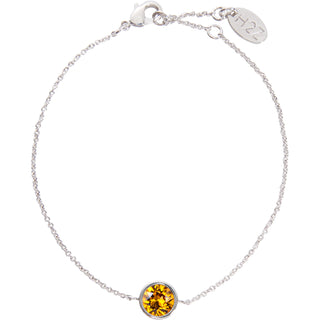 Liza Birthstone November Topaz 6.5"-7.625" Crystal Bracelet made from Austrian Crystals
