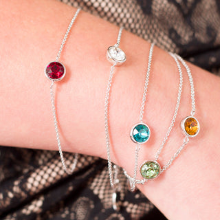 Liza Birthstone November Topaz 6.5"-7.625" Crystal Bracelet made from Austrian Crystals