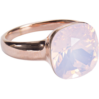 Isabel Rose Water Opal Size 9 Ring with 0.5" Crystal made from Austrian Crystals