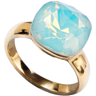 Isabel Pacific Opal Size 9 Ring with 0.5" Crystal made from Austrian Crystals