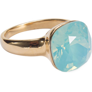 Isabel Pacific Opal Size 9 Ring with 0.5" Crystal made from Austrian Crystals