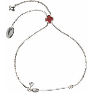 Clover Maroon 2" - 2.75" Drawstring Bracelet