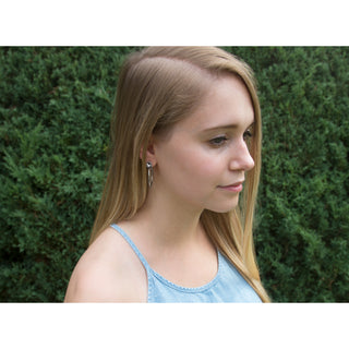 Jet Small 3 cm Studded Hoop Earring