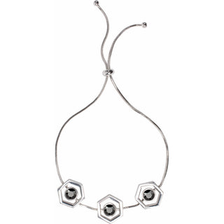 Crystal Gold Hexagon - 2" - 3" Austrian Crystal Drawstring Bracelet