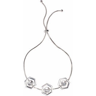 Crystal Gold Hexagon - 2" - 3" Austrian Crystal Drawstring Bracelet