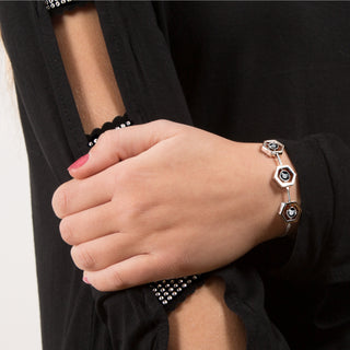 Crystal Gold Hexagon - 2" - 3" Austrian Crystal Drawstring Bracelet