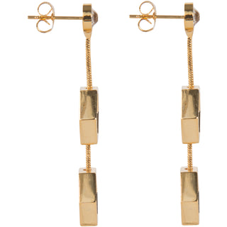 Crystal Gold Hexagon - 1.5" Austrian Crystal Dangle Earrings