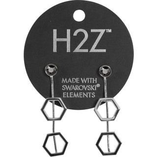 Crystal Gold Hexagon - 1.5" Austrian Crystal Dangle Earrings